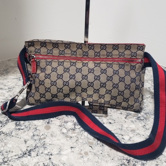 Gucci GG Canvas Supreme Web Double Pocket Belt Bag - Picture 9 of 13